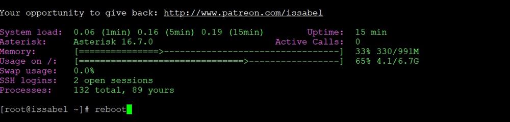 change root user password-issabel-2